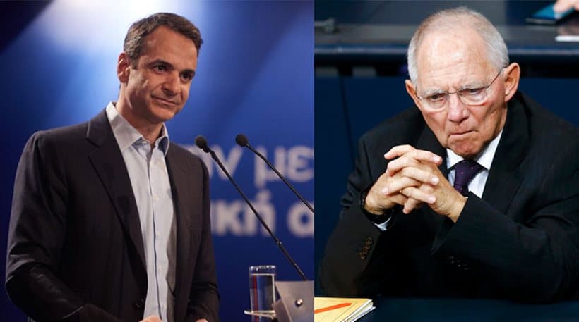 Ο Μητσοτάκης συνοδευόμενος από Χρήστο Σταικούρα και Στέλιο Πέτσα στον Σόιμπλε. Ο Μητσοτάκης συνοδευόμενος από Χρήστο Σταικούρα και Στέλιο Πέτσα στον Σόιμπλε.