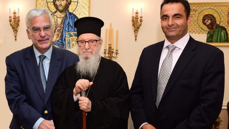 Συνάντηση του Προέδρου της Ομοσπονδίας Κυπριακών Οργανώσεων με τον Αρχιεπίσκοπο Αμερικής κ.κ. Δημήτριο Συνάντηση του Προέδρου της Ομοσπονδίας Κυπριακών Οργανώσεων με τον Αρχιεπίσκοπο Αμερικής κ.κ. Δημήτριο