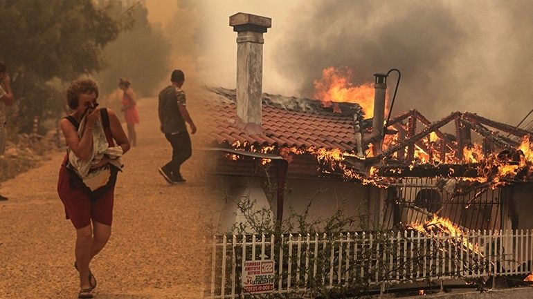 Kαίγονται σπίτια στην Κινέτα Kαίγονται σπίτια στην Κινέτα