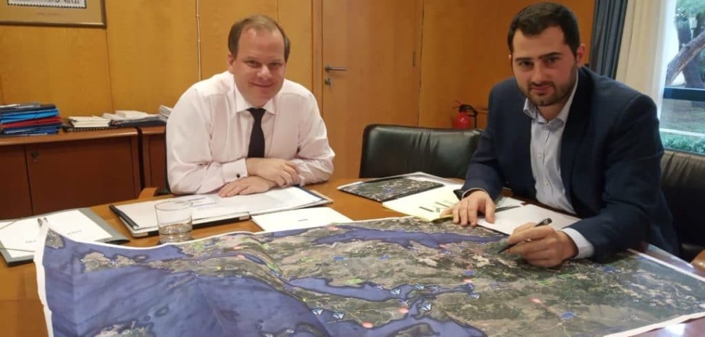 Συνάντηση με έργα Φάνη Σπανού με Κώστα Αχ. Καραμανλή