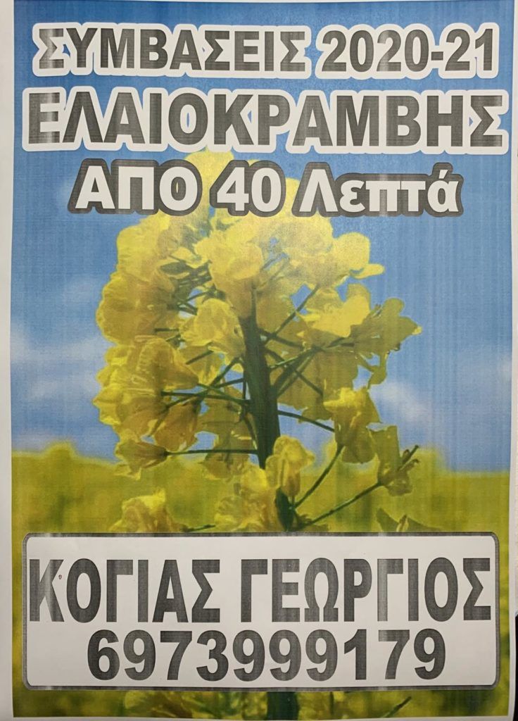 Κόγιας Γεώργιος :Συμβάσεις Ελαιοκραμβης 2020-2021