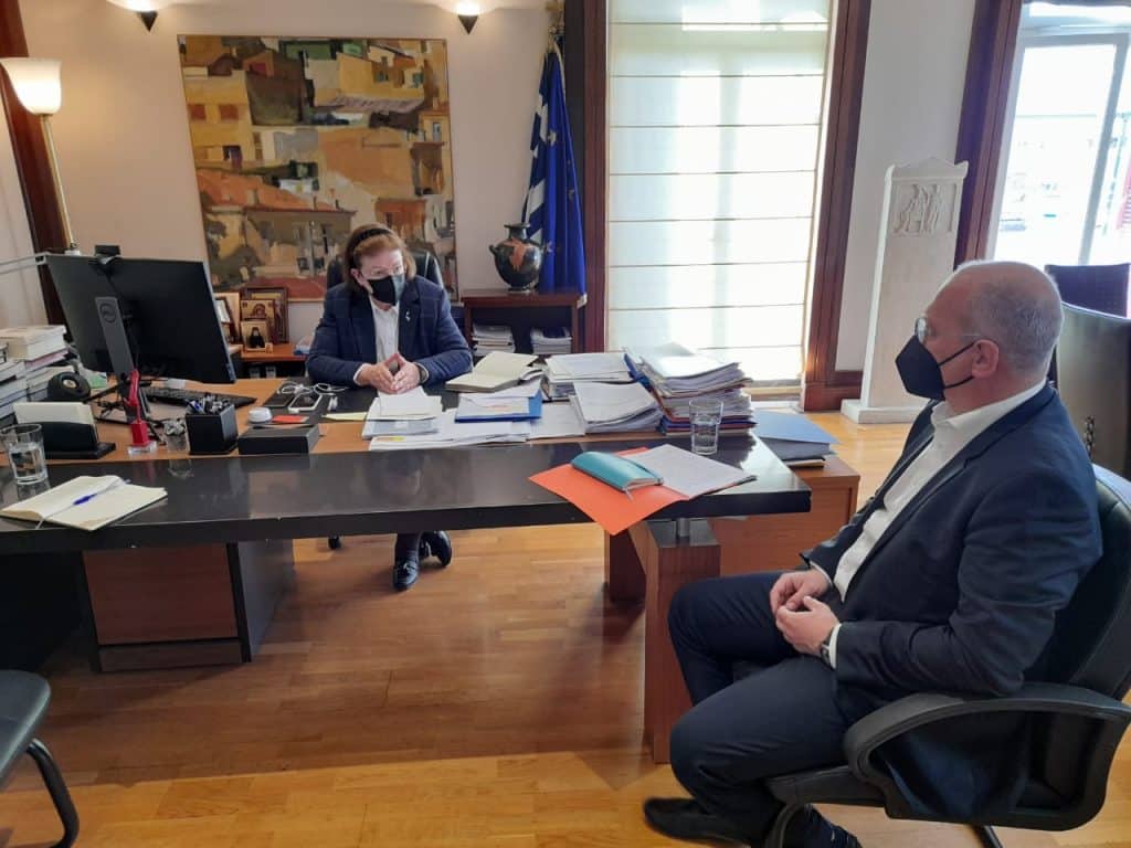 Συνάντηση του Κυβερνητικού Εκπροσώπου Γιάννη Οικονόμου με την Υπουργό Πολιτισμού Λίνα Μενδώνη.