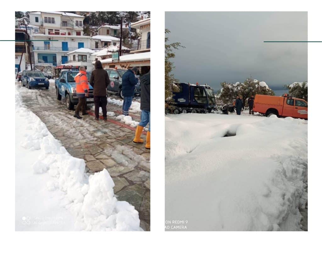Συνεχίζεται η μάχη με τα χιόνια στο Ν. Πήλιο