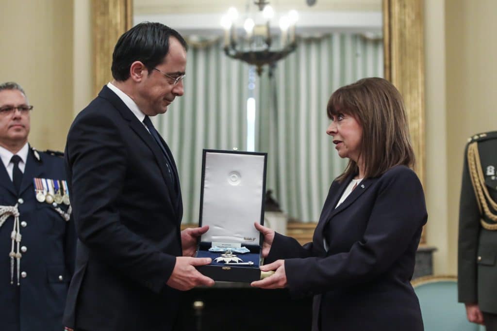 Κ. Σακελλαροπούλου – Ν. Χριστοδουλίδης: Εγγύηση για το Κυπριακό η στενή συνεργασία με την Ελλάδα Κ. Σακελλαροπούλου – Ν. Χριστοδουλίδης: Εγγύηση για το Κυπριακό η στενή συνεργασία με την Ελλάδα