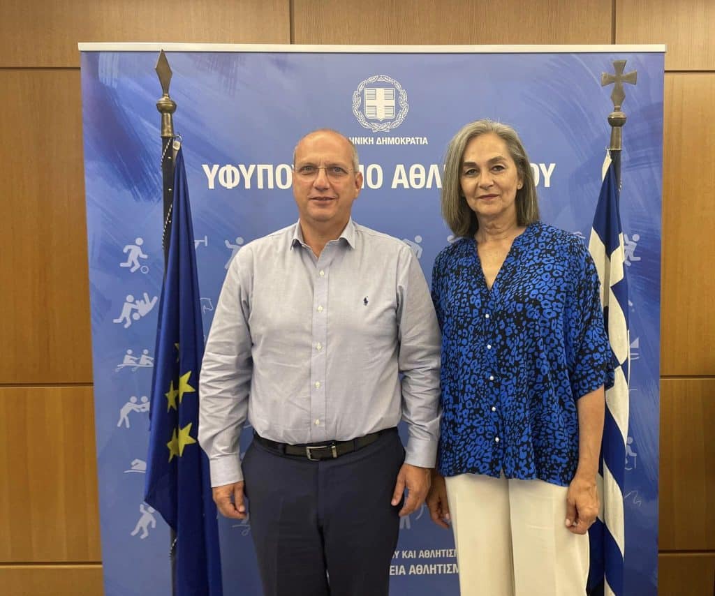 Συνάντηση του Αναπληρωτή Υπουργού Αθλητισμού, Γιάννη Οικονόμου, με τους Προέδρους ΣΕΓΑΣ και ΕΟΚ, Σοφία Σακοράφα και Βαγγέλη Λιόλιο