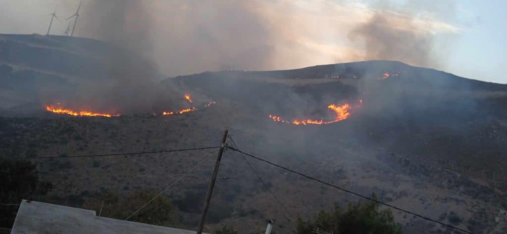 Φωτιά στην Εύβοια: Έκαψε στάβλους και κτηνοτροφικές μονάδες – Η τελευταία εικόνα από το πύρινο μέτωπο