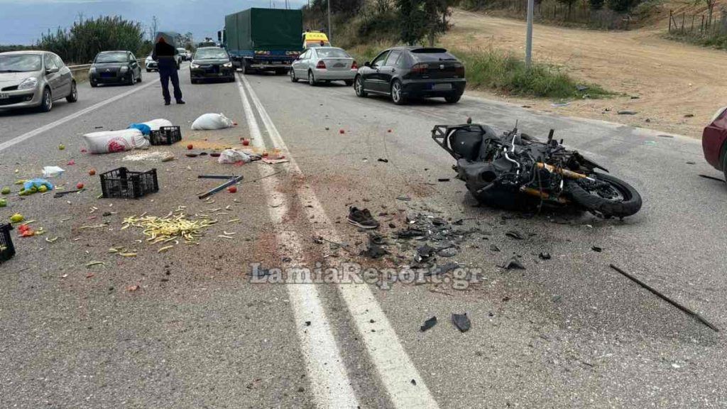 Θανατηφόρο τροχαίο έξω από τη Λαμία – Σκοτώθηκε οδηγός μηχανής