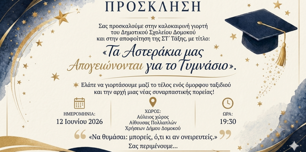 Το Δημοτικό Σχολείο Δομοκού γιορτάζει το τέλος της σχολικής χρονιάς!